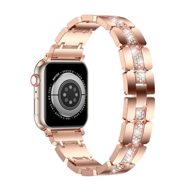 Diamond Metal Watch Band, For Apple Watch SE 2022 44mm, For Apple Watch 7 41mm, For Apple Watch 7 45mm, For Apple Watch SE 40mm